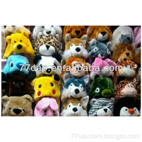 Plush animal hat
